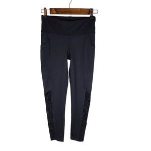 NWT Ideaology Black Lace Detail Athletic Leggings Womens XS